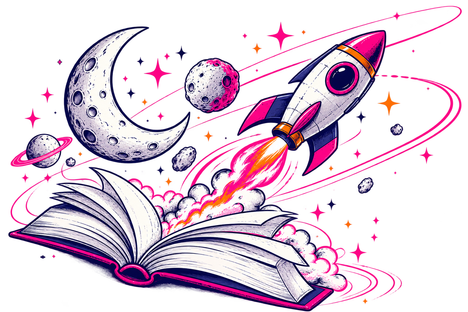 Cosmic Storybook Rocket Adventure
